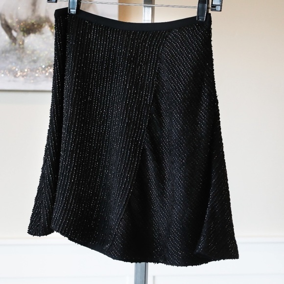 Halston beaded black skirt - Picture 2 of 3